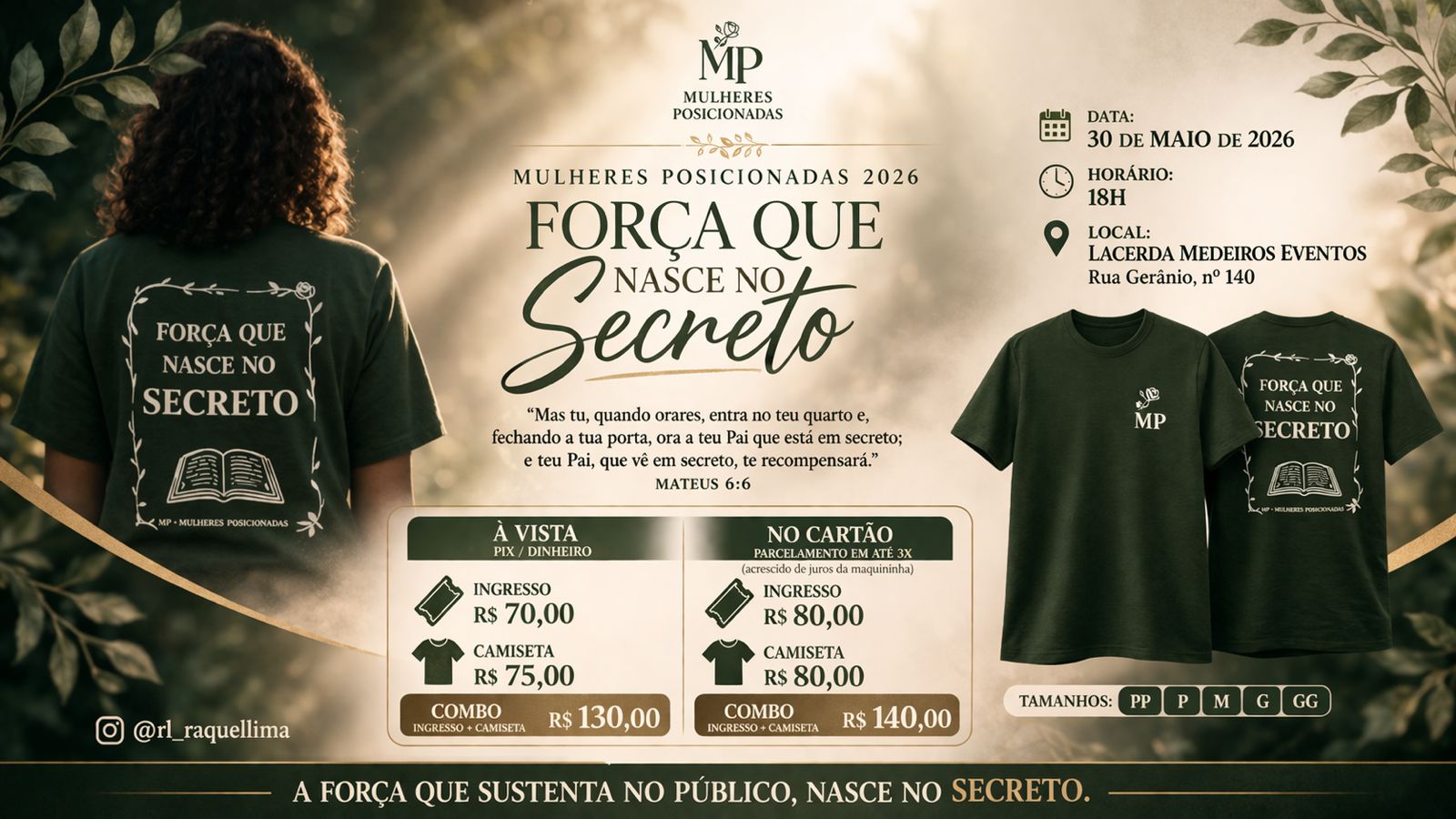 Mulheres Posicionadas 2026 - Força que Nasce no Secreto - 30 de Maio de 2026